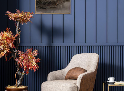 Armchair Wing Chair Modern Fabric Living room Polyester Gray Design Seat
